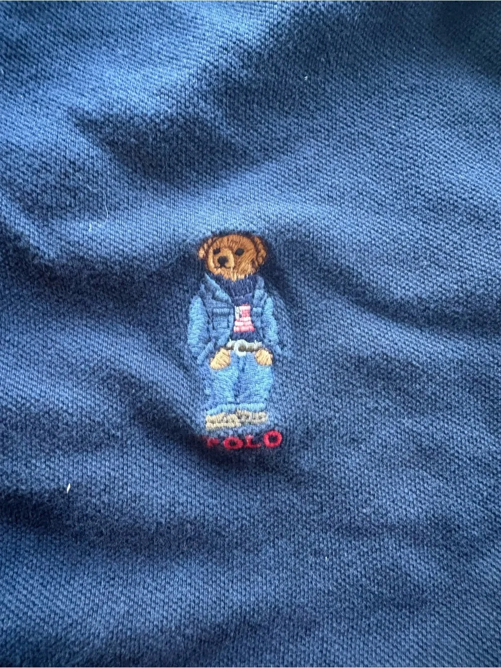 Ralph Lauren Navy Polo with Embroidered Bear